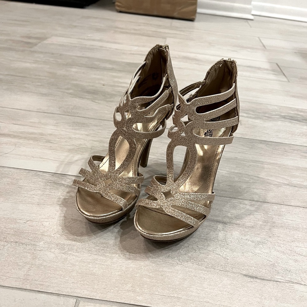 Sequin Gold Heels